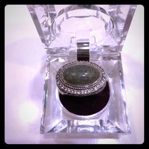 Sterling silver Connemara Marble & Marcasite Ring